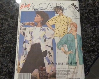 Rare vintage McCall's 2462 shirt pattern. Sizes 10-14. Uncut.