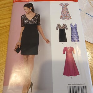 Rare New Look 6410 misses'/ women's dress pattern. Sizes 10-22. factory fold.