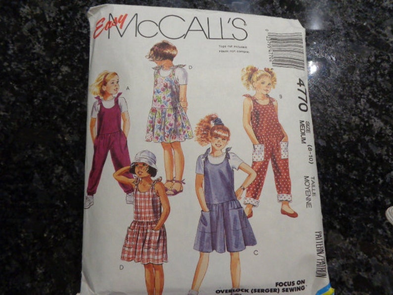 McCall's 4770 rare vintage Easy McCall's girls' pattern, size M 8-10 image 1