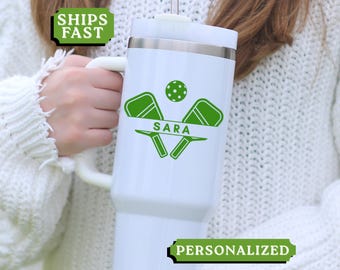 Pickle ball gift, pickleball gift, pickleball tumbler, custom pickleball travel mug, personalized pickeball cup gift for pickleball player