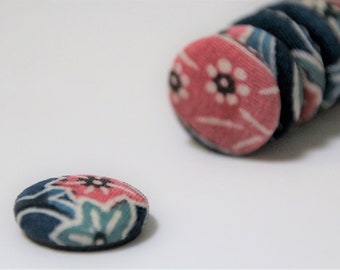 Antique Kimono Fabric Button Magnets for Fridge or Whiteboard - 23mm