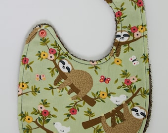 Cotton Baby Feeding Bib Sloth