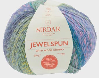 Sirdar Jewelspun With Wool Chunky Yarn 200g - Shimmering Sea Glass