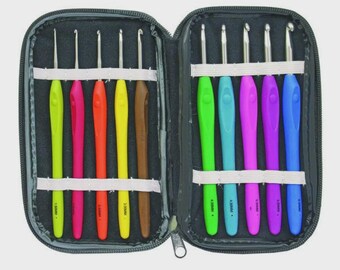 Birch Crochet Hook Set of 10 with Cover - Soft Grip