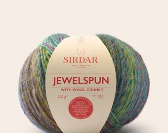 Sirdar Jewelspun With Wool Chunky Yarn 200g - Emerald Shore