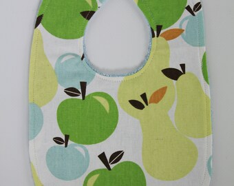 Cotton Baby Feeding Bib Apples