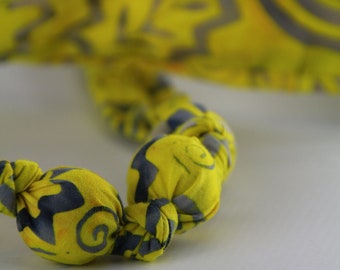 Yellow Stylish Fabric Nursing Babywearing Necklace Beads