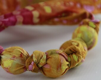 Orange Stylish Fabric Nursing Babywearing Necklace Beads