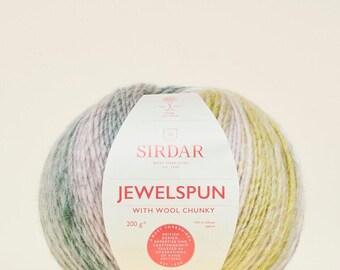 Sirdar Jewelspun With Wool Chunky Yarn 200g - Crystal Sea