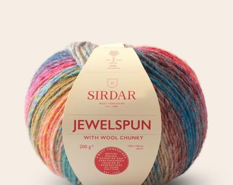 Sirdar Jewelspun With Wool Chunky Yarn 200g - Precious Reef