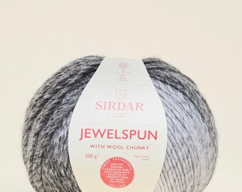 Sirdar Jewelspun With Wool Chunky Yarn 200g - Polished Jet