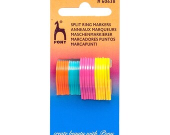Pony Split Ring Stitch Markers for Knitting and Crochet