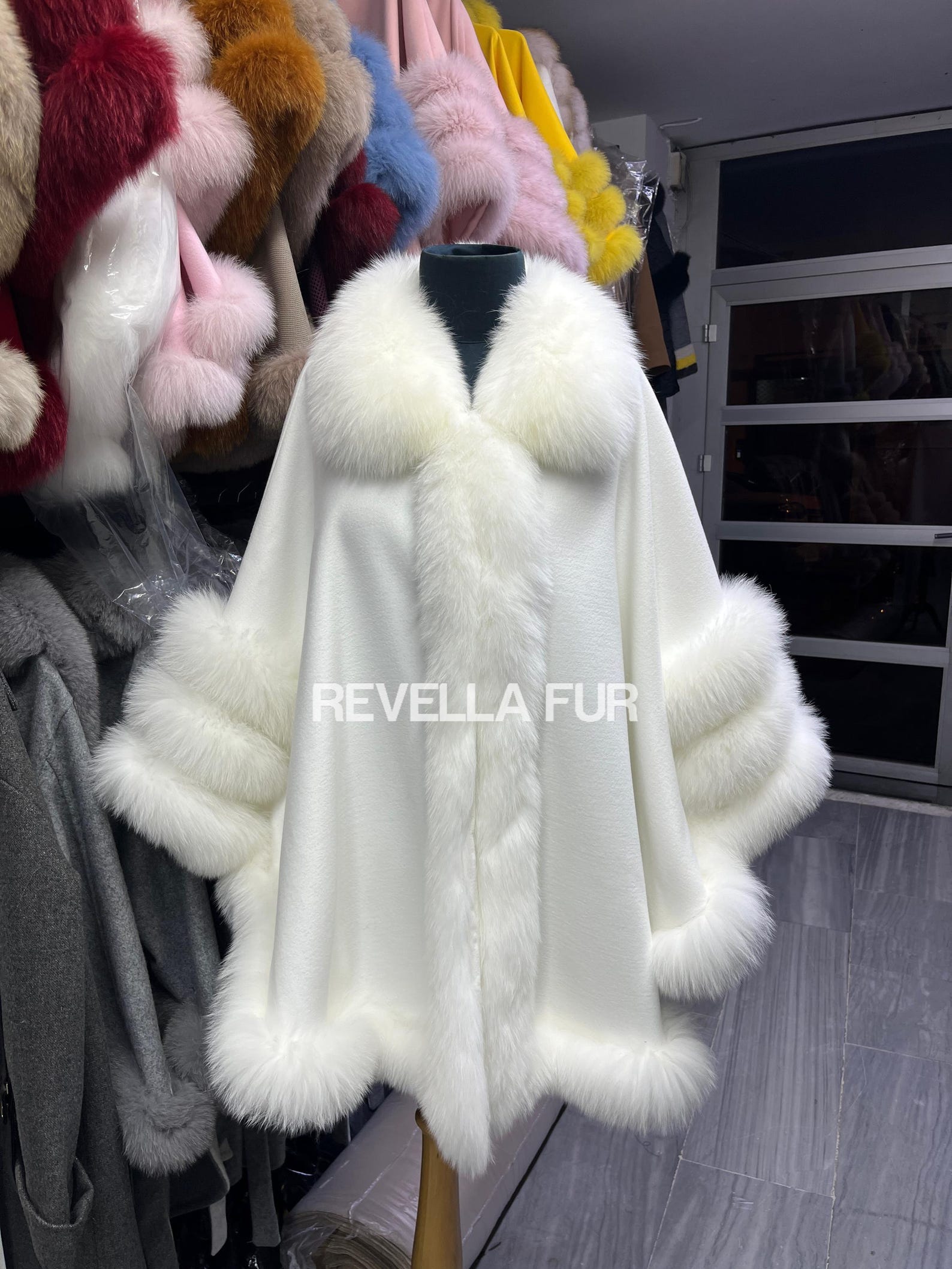 White Fur Winter Cape main image 0