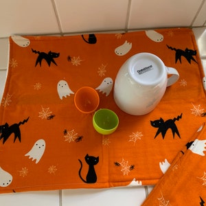 Kitchen Drying  Mat - Kitchen Dish Mat - Dish Drying Mat - Ghosts Drying Mat - Housewarm Gift - Mom Sustainable Gift - Cotton Dishtowels