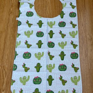 Adult Bib - Long Senior Bib - Reversible Bib - Longer Length Adult Bib - Nursing Home Bib - Clothes Meal  Protector Bib - Large  Senior Bib