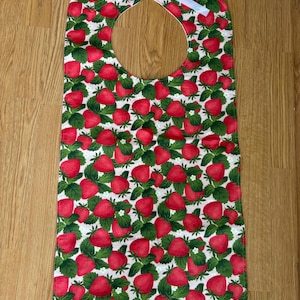 Berries Adult Dignify Bib - Long Senior Bib - Absorbent Adult bib - Nursing Home Bib - Linned Cotton Bib - Large Adult Bib - Large  Bib Meal