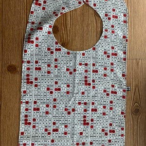 Adult Bib - Long Senior Bib - Reversible Bib - Longer Length Adult Bib - Nursing Home Bib - Clothes Meal  Protector Bib - Large  Senior Bib