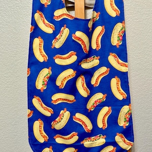 Adult Bib - Long Senior Bib - Reversible Bib - Longer Length Adult Bib - Nursing Home Bib - Clothes Meal  Protector Bib - Large  Senior Bib