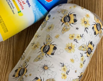 Bees Clorox Wipes Cozy - Clorox Wipes Cover - Clorox Wipes, Tube cover - Sustainable Wipes Cover - Farmhouse Decor - Lysol Wipes Cover -