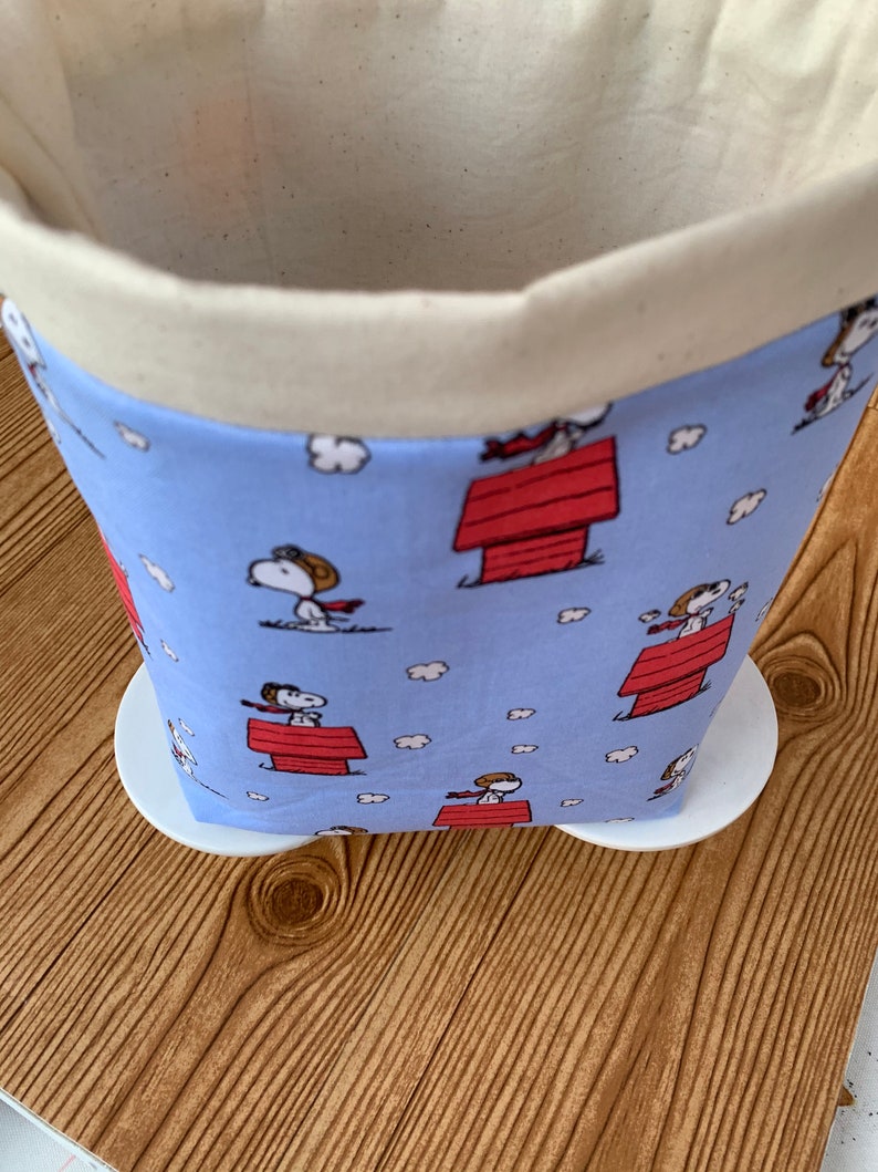 Easter Basket Fabric Diaper Organizer Caddy Toy Storage Baby Shower Gift Spring Storage Fabric Basket Fabric Snoopy Basket image 5