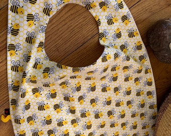 Adult Bib - Long Senior Bib - Reversible Bib - Longer Length Adult Bib - Nursing Home Bib - Clothes Meal  Protector Bib - Large  Senior Bib