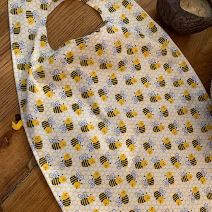 Adult Dignify Bib - Cat Cherries Long Senior Bib - Absorbent Adult bib - Nursing Home Cotton Bib - Adult  Meal Bib - Large  Senior Bib