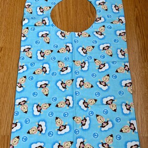 Adult Bib - Long Senior Bib - Reversible Bib - Longer Length Adult Bib - Nursing Home Bib - Clothes Meal  Protector Bib - Large  Senior Bib