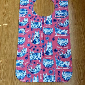 Adult Bib - Long Senior Bib - Reversible Bib - Longer Length Adult Bib - Nursing Home Bib - Clothes Meal  Protector Bib - Large  Senior Bib