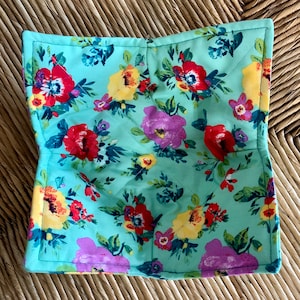 Fabric Bowl Cozy for Soup & Ice Cream | Reversible Cotton Microwave Safe Bowl Holder | Handmade Kitchen Gift | Reusable Cozy Wrap Gift