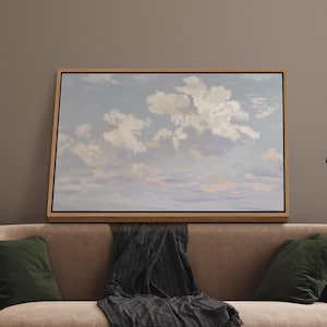 Cloud Framed Wall Art, Abstract Cloud Art Print, Minimalist Wall Art, Maximalist Decor, Sky Wall Art, Large Canvas Wall Art Decor