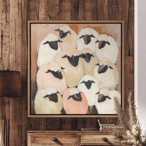 Sheep of God Framed Wall Art, Christian Art, Jesus Art, Sheep of God Painting Art Canvas Print, Bible Art, Christian Faith, Gift for Church