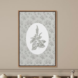 Vintage Botanical Framed Wall Art, Cottagecore Prints, French Country Botanical Print, Floral Nursery Wall Art, Neutral Farmhouse Decor