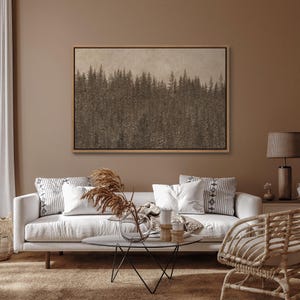 Vintage Landscape Framed Wall Art, Vintage Painting Canvas Wall Art Print, Woodland Landscape Rustic Dark Art Print, Antique Farmhouse Decor