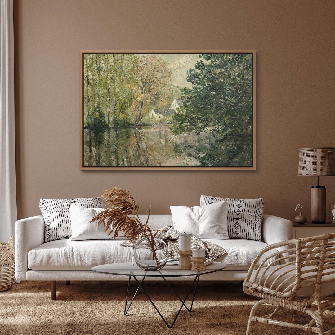 Large Spring Art Spring Landscape Framed Canvas Print, Vintage Farmhouse Wall Art - Etsy