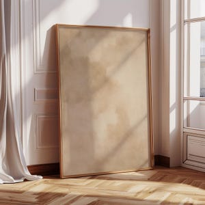 Minimalist Beige Wall Art, Neutral Abstract Framed Canvas Print, Soft Earth Tone Painting Print, Modern Living Room Decor