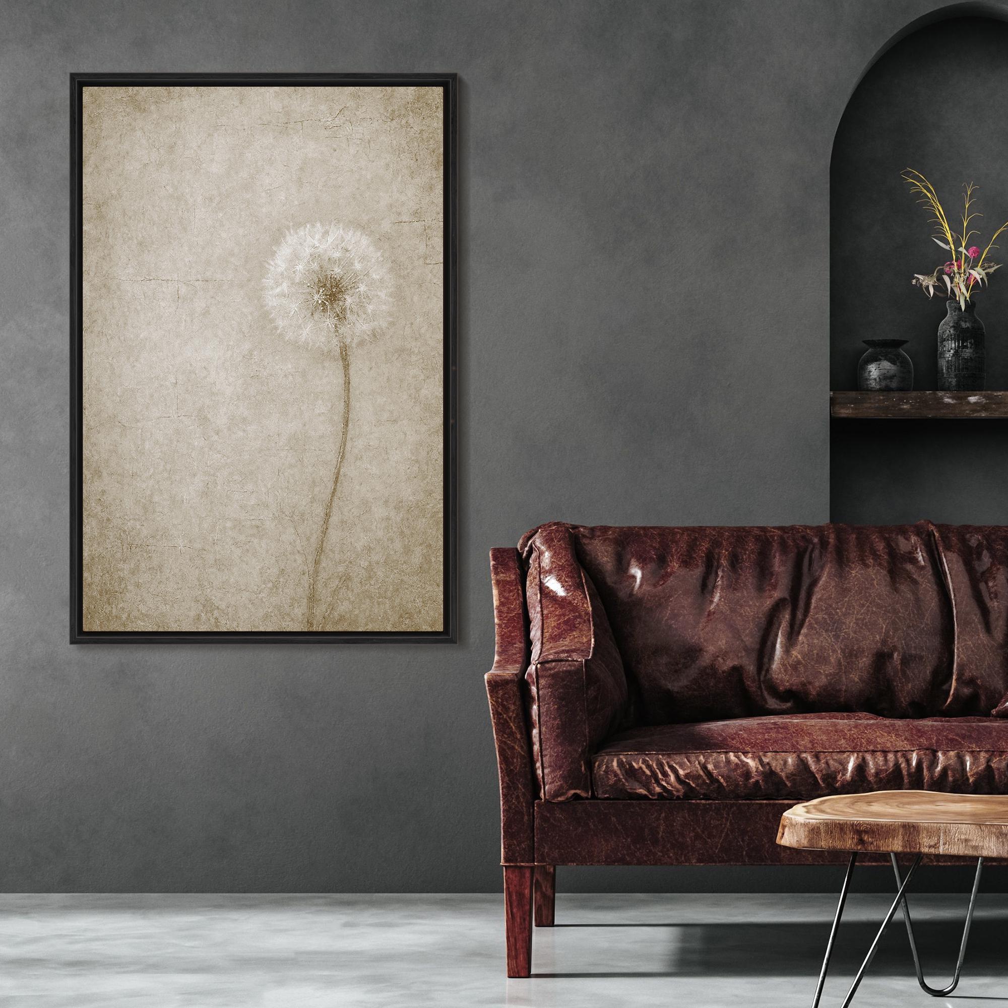 Vintage Dandelion Framed Wall Art, Rustic Wildflower Art, Dark Academia ...