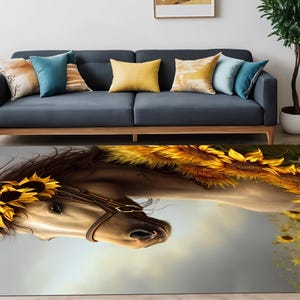 animal rug,horse rug,horse pattern rugiflowery horse,cool rug,Creative rugs,gift for him,bedroom rug,decorative rug,rugs for living room