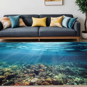 Sea Rug,Sea Water Rug,Ocean Rug,Blue rug,rugs for living room,floor rug,area rug,gift for home,Gift for Birthday,Cook Area Rug,Summer Rug