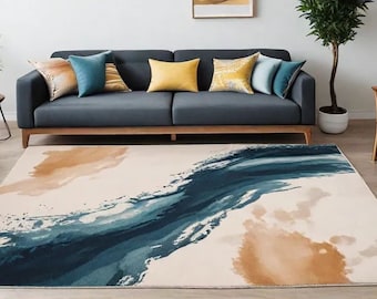 Marble Pattern Area Rug: Modern Geometric Rug