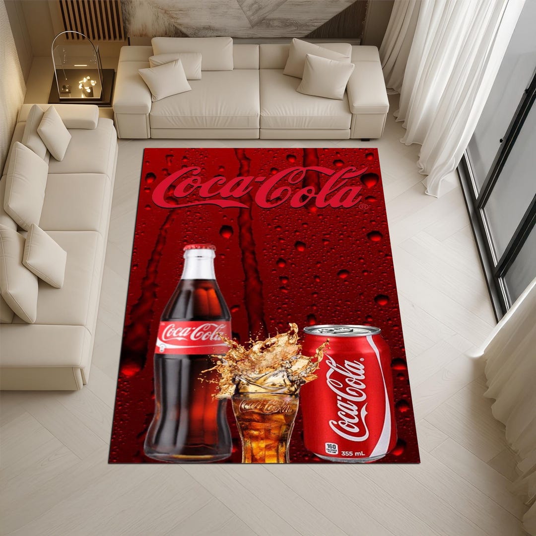 Coca Cola Round Rug Coca Cola Rug, Vintage Logo Pop Art Area Rug, Retro Soda Advertising ...