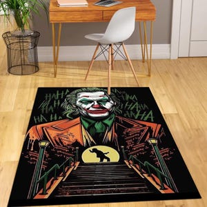 Alfombra Joker, alfombra con estampado Joker, alfombra oscura, ideas modernas, decoración de cocina, alfombra para la cocina, alfombras para la sala de estar, regalo para él
