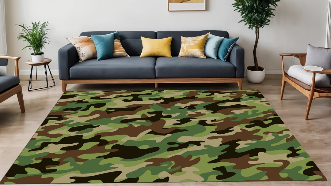 Air Combat Rug Camouflage Area Rug: Green Military Pattern, Boho Decor - Etsy