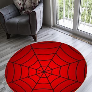 Spiderman Rug,spiderman Web,red Rug,round Rug,non-slip Rug,red Rug,rugs ...