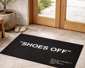 Shoes Off Welcome Mat, Modern Door Mat, Sneakerhead Decor,durable mat, personalized mats, washable mat, gift for home, Non-Slip Mats