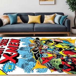 X-Man Pattern Rug,Magazine Cover,Comic Rug,Amazing Rug,SuperHero, Cartoon Character,Rugs For Living Room,kids room rug