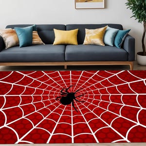 SpiderMan Web Rug,Spider Man Pattern Rug,Comic Rug,Amazing Rug,SuperHero Cartoon Character,Rugs For Living Room,Gift For kids