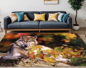 Wolf Muster Teppich,Wolf Teppich,Tier Teppich,beste Modell Teppiche, Teppiche für den Bereich, Geschenk für Geburtstag, Geschenk für ihn, Teppiche für Wohnzimmer