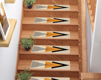 Geometric Arrow Stair Runner Rug: Ethnic Stair Treads