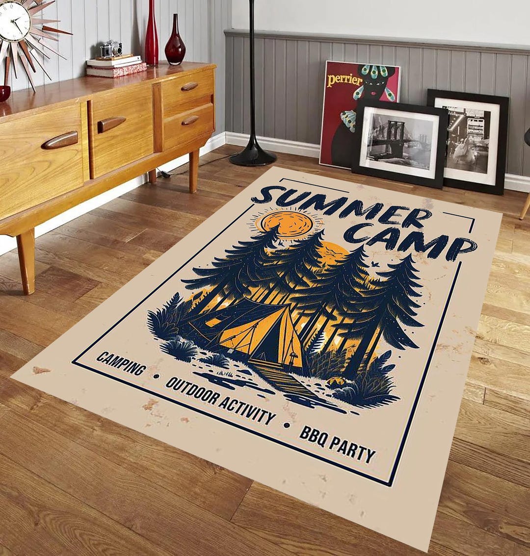 Camping Rugs,camper Family Name Rug,happy Campers Rug,camping Gift ...