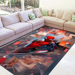 SpiderMan Rug,Spider Man Pattern Rug,Comic Rug,Amazing Rug,SuperHero,Cover Cartoon Character,Rugs For Living Room,Gift For Birthday,Venom